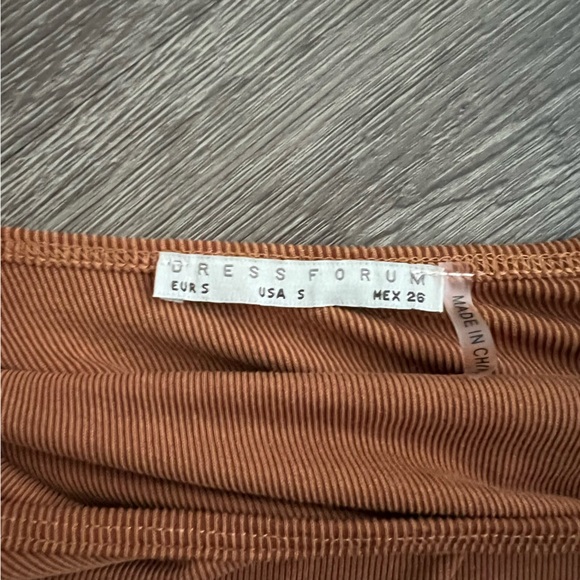 Brown/Burnt Orange Ribbed Bodysuit - Picture 4 of 8